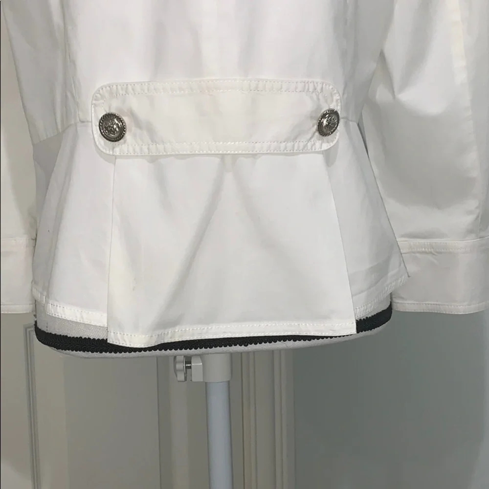INC white Military Ruffled Jacket PL - Picture 4 of 6